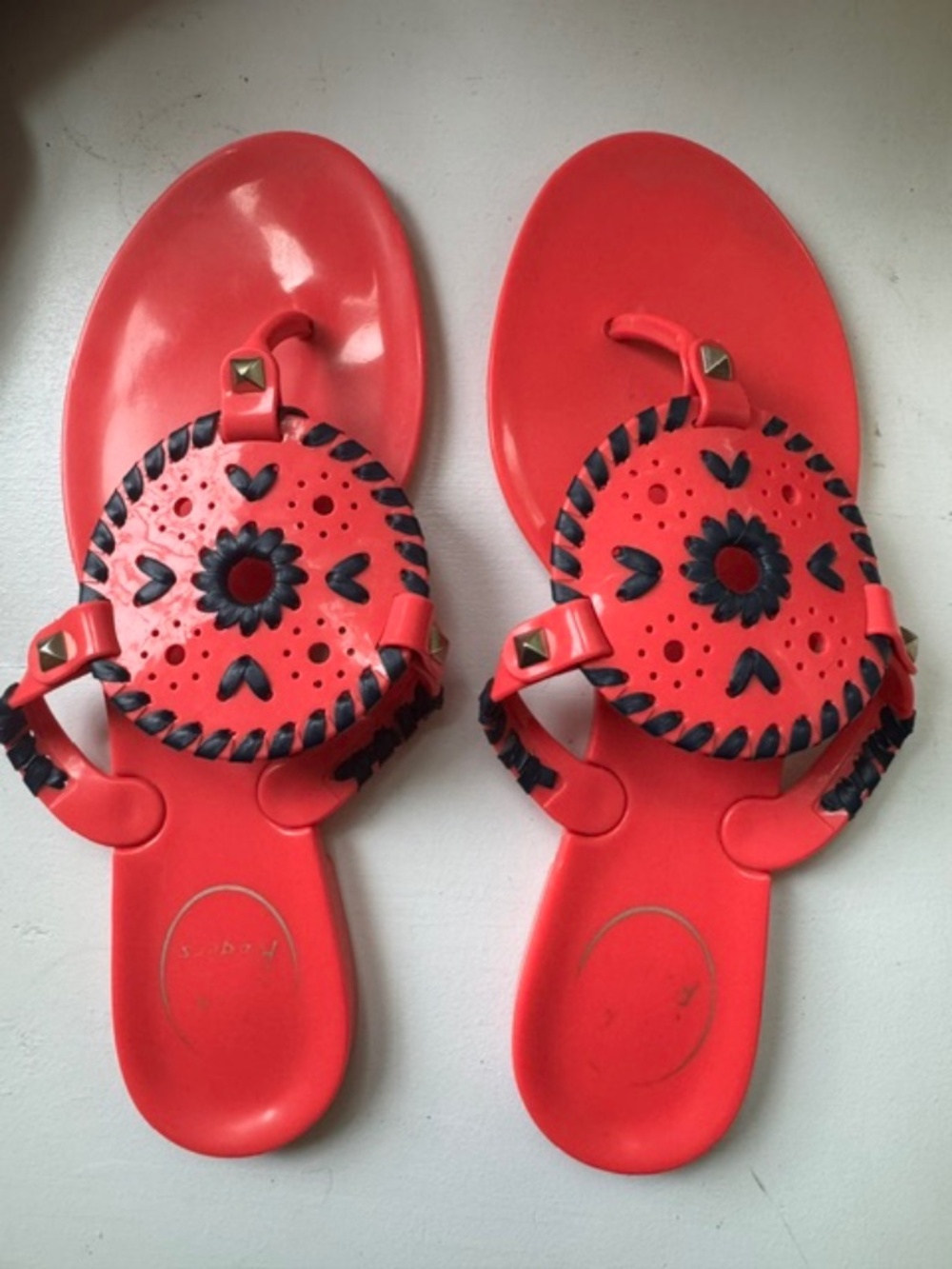 Jack Rogers Jelly Georgica Sandals Coral Pink Size 7
